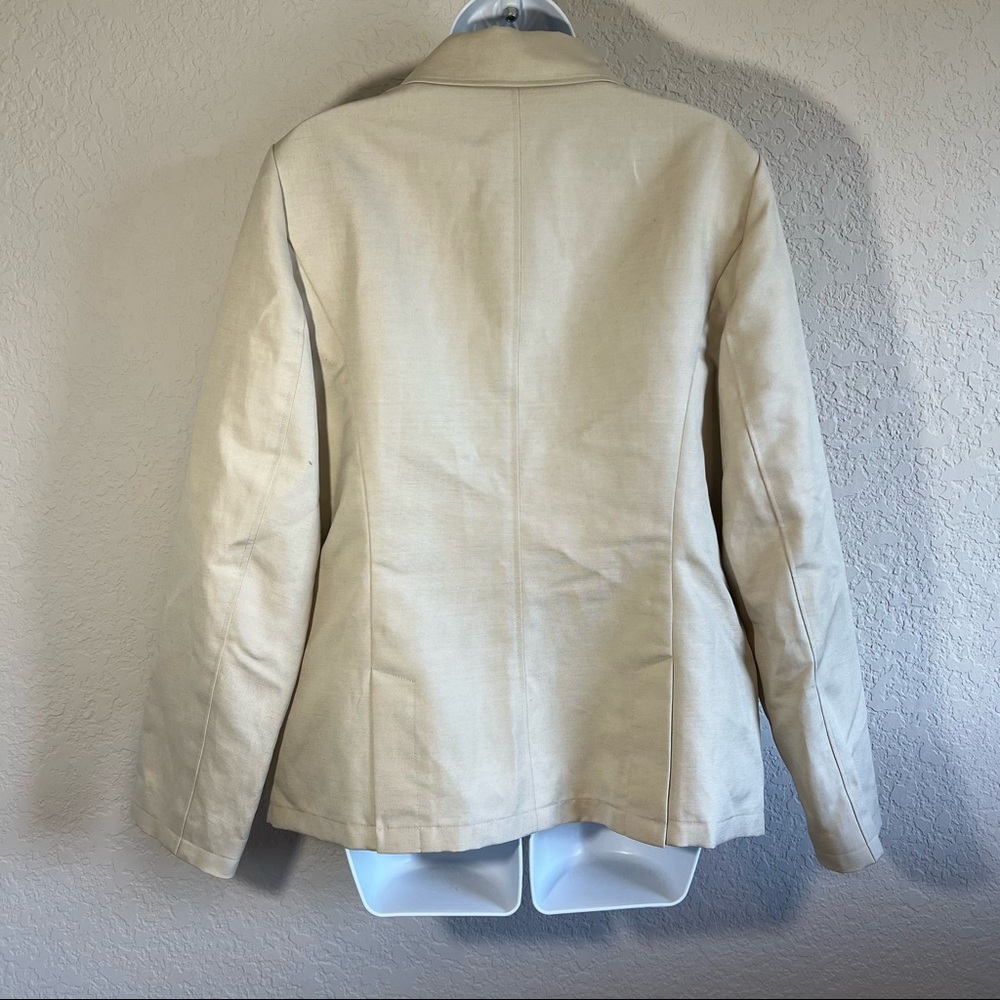 Brooks Brothers Linen Blend Khaki Double Breasted Jacket - Picture 4 of 11
